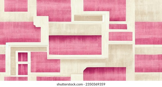 Ikat tribal, boho tie die colors flower seamless wallpaper. Motif ethnic handmade beautiful Ikat art. Ethnic abstract floral pink background art. 