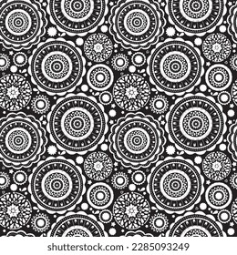 Ikat tribal Indian seamless pattern. Ethnic Aztec fabric carpet mandala ornament native boho chevron textile.Geometric African American oriental tranditional vector illustrations. Embroidery style.