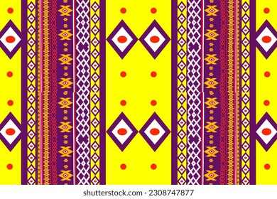 Ikat tribal Indian seamless pattern. Ethnic Aztec fabric carpet mandala ornament native boho chevron textile.Geometric African American oriental tranditional vector illustrations. Embroidery style. An