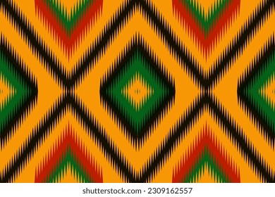 Ikat tribal Indian seamless pattern ethnic aztec fabric carpet mandala ornament native boho motif tribal textile geometric african american oriental tranditional vector illustrations embroidery styles