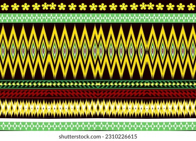 Ikat tribal Indian seamless pattern. Ethnic Aztec fabric carpet mandala ornament native boho chevron textile.Geometric African American oriental tranditional vector illustrations. Embroidery style. An