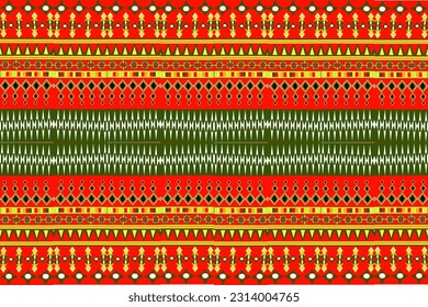 Ikat tribal Indian seamless pattern. Ethnic Aztec fabric carpet mandala ornament native boho chevron textile.Geometric African American oriental tranditional vector illustrations. Embroidery style. An