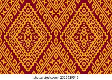 Ikat tribal Indian seamless pattern ethnic aztec fabric carpet mandala ornament native boho motif tribal textile geometric african american oriental traditional vector illustrations embroidery styles.