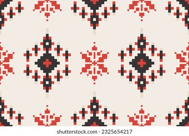 Ikat tribal Indian seamless pattern ethnic aztec fabric carpet mandala ornament native boho motif tribal textile geometric african american oriental traditional vector illustrations embroidery styles.