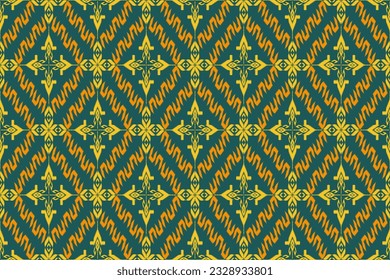 Ikat tribal Indian seamless pattern ethnic aztec fabric carpet mandala ornament native boho motif tribal textile geometric african american oriental traditional vector illustrations embroidery styles.
