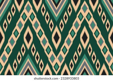 Ikat tribal Indian seamless pattern ethnic aztec fabric carpet mandala ornament native boho motif tribal textile geometric african american oriental traditional vector illustrations embroidery styles.
