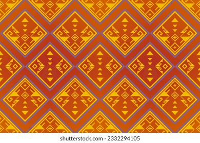 Ikat tribal Indian seamless pattern ethnic aztec fabric carpet mandala ornament native boho motif tribal textile geometric african american oriental traditional vector illustrations embroidery styles.