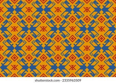 Ikat tribal patrón indio sin costuras alfombra de tela azteca étnica mandala adorno boho motif tribal textil geométrico africano americano oriental ilustraciones vectoriales tradicionales estilo bordado.