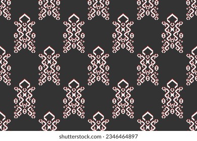 Ikat tribal Indian seamless pattern ethnic aztec fabric carpet mandala ornament native boho motif tribal textile geometric african american oriental traditional vector illustrations embroidery styles.