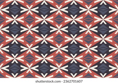 Ikat tribal Indian seamless pattern ethnic aztec fabric carpet mandala ornament native boho motif tribal textile geometric african american oriental traditional vector illustrations embroidery styles.