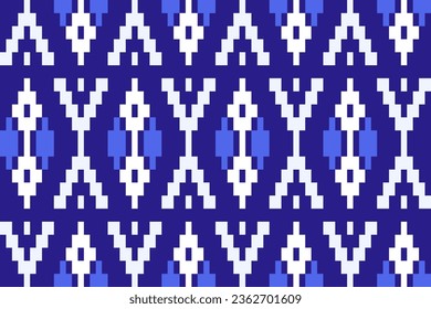 Ikat tribal Indian seamless pattern ethnic aztec fabric carpet mandala ornament native boho motif tribal textile geometric african american oriental traditional vector illustrations embroidery styles.