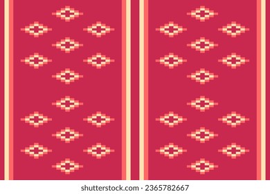 Ikat tribal Indian seamless pattern ethnic aztec fabric carpet mandala ornament native boho motif tribal textile geometric african american oriental traditional vector illustrations embroidery styles.