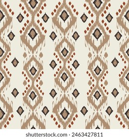 Ikat tribal Indian seamless pattern. Ethnic Aztec fabric carpet mandala ornament native boho chevron textile.Geometric African American