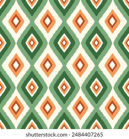 Ikat tribal Indian seamless pattern ethnic aztec fabric carpet mandala ornament native boho motif tribal textile geometric african american oriental tranditional vector illustrations embroidery styles