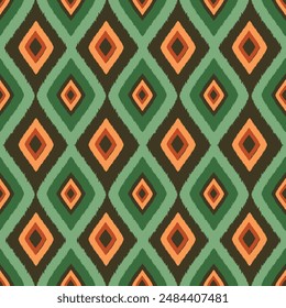 Ikat tribal Indian seamless pattern ethnic aztec fabric carpet mandala ornament native boho motif tribal textile geometric african american oriental tranditional vector illustrations embroidery styles