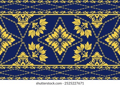 Ikat tribal Indian seamless pattern. Ethnic Aztec fabric carpet mandala ornament native boho chevron textile. Design for background, wallpaper, clothing, wrapping.