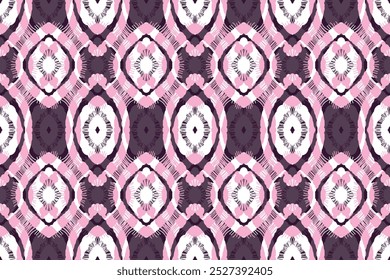 Ikat tribal Indian seamless pattern.Embroidery style. Ethnic Aztec fabric carpet mandala ornament native boho chevron textile.Geometric African American oriental tranditional vector illustrations.