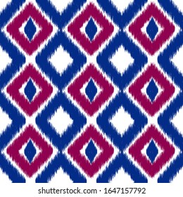 Ikat Tribal Oriental Seamless Background. Arabic Fashion Seamless Pattern Design. Retro Chevron Texture. Packaging, Fabric Handmade Seamless Background.