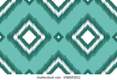 Ikat tribal ornament seamless pattern design. Aztec ethnic Indian tribal fabric chevron textile decoration. Geometric African American pattern vector illustrations. Boho carpet ornament patterns.