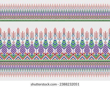 Ikat tribal pattern aztec art white background abstract symbols ethnic folk embroidery geometric shapes background wallpaper vector illustration print decorative design classical