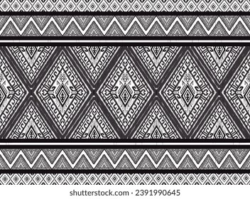 Ikat Tribal Pattern Aztec Art Symbol Gray Background Abstract, ethnic, folk embroidery, geometric shapes, backgrounds, wallpapers, vector illustrations, prints, decorative, classical designs.