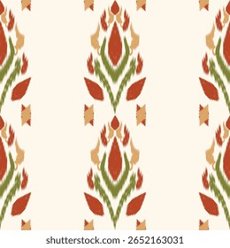 Ikat Tribal Seamless Pattern en Azul y Blanco.
 Patrón textil tribal Ikat sin costuras en azul y blanco tradicional. Perfecto para la tela, la moda, la decoración de interiores y proyectos de temática étnica.