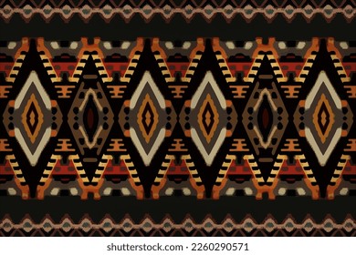 Ikat tribal seamless pattern dark background. Abstract graphic line ethnic traditional folk antique tribal modern ornate luxury elegant minimal vintage retro style. Texture textile fabric patterns