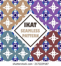 Ikat tribal seamless pattern Ethnic and boho textile.Geometric oriental illustrations. Embroidery style. background can be changed as desired. EP.4.Vintage ornament print. Great for fabric and textile