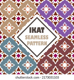 Ikat tribal seamless pattern Ethnic and boho textile.Geometric oriental illustrations. Embroidery style. background can be changed as desired. EP.9.Vintage ornament print. Great for fabric and textile