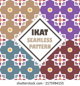 Ikat tribal seamless pattern Ethnic and boho textile.Geometric oriental illustrations. Embroidery style. background can be changed as desired. EP.19.Vintage ornament print. Great for fabric 