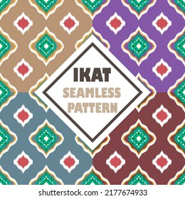 Ikat tribal seamless pattern Ethnic and boho textile.Geometric oriental illustrations. Embroidery style. background can be changed as desired. EP.23.Vintage ornament print. Great for fabric 