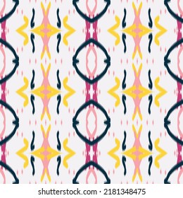 ikat tribal seamless pattern. Great for folk modern wallpaper, backgrounds 