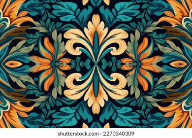 Ikat tropical seamless pattern abstract traditional folk old ancient antique tribal ethnic Ikat tropical graphic line. Ornate elegant luxury vintage retro style for texture textile fabric background.