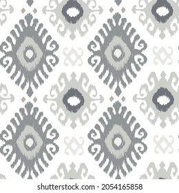 Ikat tye die boho vintage pattern seamless repeat vintage decor textile design organic hand made batik modern and trendy boho blue grey 