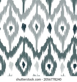 Ikat tye die boho vintage pattern seamless repeat vintage decor textile design organic hand made batik modern and trendy boho blue grey 