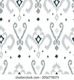 Ikat tye die boho vintage pattern seamless repeat vintage decor textile design organic hand made batik modern and trendy boho blue grey 