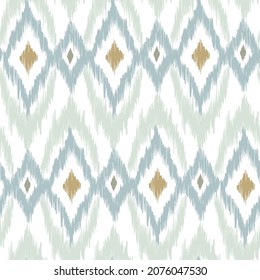 Ikat tye die boho vintage pattern seamless repeat vintage decor textile design organic hand made batik modern and trendy boho print blue brown green