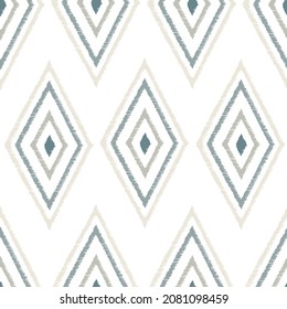 Ikat tye die boho vintage pattern seamless repeat vintage decor textile design organic hand made batik modern and trendy boho print blue grey light 