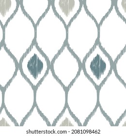Ikat tye die boho vintage pattern seamless repeat vintage decor textile design organic hand made batik modern and trendy boho print blue grey light 