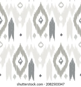 Ikat tye die boho vintage pattern seamless repeat vintage decor textile design organic hand made batik modern and trendy boho print grey light
