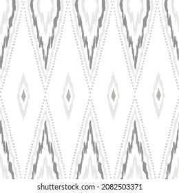 Ikat tye die boho vintage pattern seamless repeat vintage decor textile design organic hand made batik modern and trendy boho print grey light