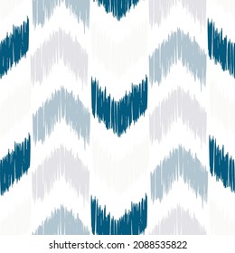 Ikat tye die boho vintage pattern seamless repeat vintage decor textile design organic hand made batik modern and trendy boho print blue grey