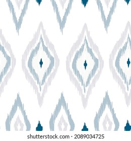 Ikat tye die boho vintage pattern seamless repeat vintage decor textile design organic hand made batik modern and trendy boho print blue grey
