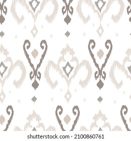 Ikat tye die boho vintage pattern seamless repeat vintage decor textile design organic hand made batik modern and trendy boho print beige brown
