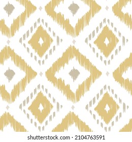 Ikat tye die boho vintage pattern seamless repeat vintage decor textile design organic hand made batik modern and trendy boho print brown beige yellow
