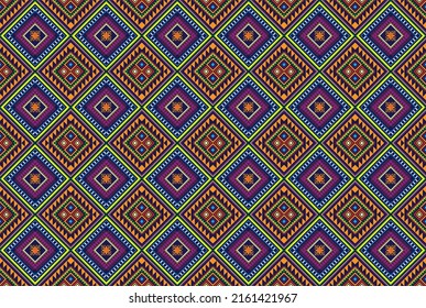 Ikat in a variety of colors that is seamless. Carpet made in Iran. Abstract decoration with an ethnic texture. Fabric Texture of Mexican Traditional Carpet. Ornament for a carpet in Arabic and Turkish