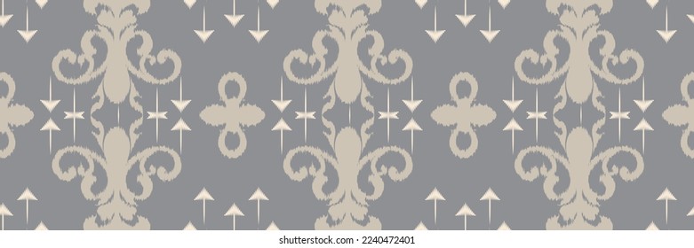 Ikat vector batik textile seamless pattern digital vector design for Print saree Kurti Borneo Fabric border brush symbols swatches party wear