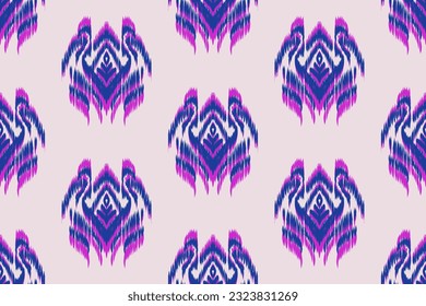 ikat vector and drawing seamless pattern.