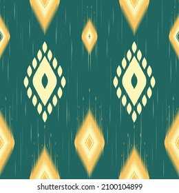 Ikat vector geometric folklore ornament. Tribal ethnic vector texture, Ikat Seamless Pattern Tribal ethnic vector texture. Seamless striped pattern in Aztec style. Figure tribal embroidery. Ikat Print
