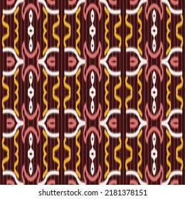 Ikat vector geometric folklore ornament. Tribal ethnic vector texture. Seamless striped pattern in Aztec style. Figure tribal embroidery. Indian, Scandinavian, Gypsy,